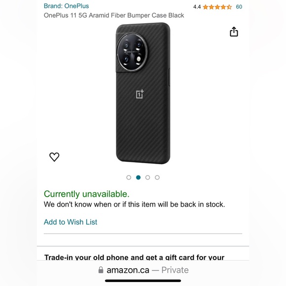 OnePlus 11 5G Aramid Fiber Bumper Case (Black) Phone Case New - Picture 9 of 13